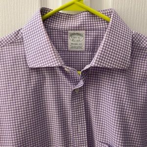 Brooks Brothers Purple Gingham Dress Shirt 16.5/36